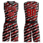 Personalized Basketball Jersey Suit Red White Black Round Neck Sublimation 3 Personalized Black Red-White Round Neck Sublimation
