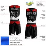 Personalized Basketball Jersey Suit - Black Red-White Round Neck Sublimation Design Personalized Black Red-White Round Neck