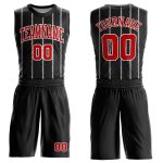 Personalized Black Red White Basketball Jersey Sublimation Round Neck Suit 48 Personalized Black Red-White Round Neck Sublimation