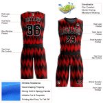 Personalized Round Neck Basketball Jersey, Black Red-White Sublimation Suit, Size 49 Personalized Black Red-White Round Neck