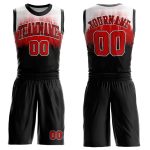 Personalized Basketball Jersey 5 - Black White Red Round Neck Sublimation Suit Personalized Black Red-White Round Neck Sublimation