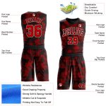 Personalized Basketball Jersey Sublimation Black Red White Round Neck Size 6 Personalized Black Red-White Round Neck Sublimation