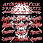 Personalized Skull Cross Logo 3D Varsity Jacket Black Red-White Full-Snap Bid Bomber Letterman Jacket Personalized Black