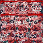 Personalized Skull Flower 3D Bomber Varsity Letterman Jacket Black Red-White Personalized Black Red-White Skull Flower 3D