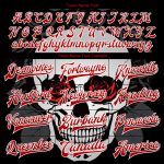 Personalized Skull Roses 3D Bomber Jacket Red Black Full-Snap Varsity Letterman Personalized Black Red-White Skull Roses