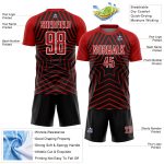 Personalized Sublimation Soccer Jersey - Black Red-White Stars Uniform Personalized Black Red-White Stars Sublimation Soccer