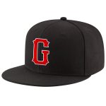Personalized Adjustable Snapback Hat with Black Red-White Stitching - Custom Cap Personalized Black Red-White Stitched Adjustable