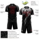 Personalized Soccer Jersey Sublimation Black Red White - Custom Uniform 51 Personalized Black Red-White Sublimation Soccer