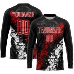 Custom Black Red White Soccer Jersey Sublimation Uniform - Size 52 Personalized Black Red-White Sublimation Soccer Uniform