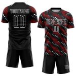 Personalized Soccer Uniform Jersey - Black Red White Sublimation, Size 53 Personalized Black Red-White Sublimation Soccer