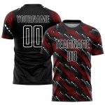 Personalized Soccer Uniform Jersey - Black Red White Sublimation, Size 53 Personalized Black Red-White Sublimation Soccer
