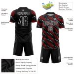 Personalized Soccer Uniform Jersey - Black Red White Sublimation, Size 53 Personalized Black Red-White Sublimation Soccer