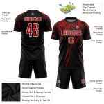 Personalized Soccer Jersey Black Red-White Sublimation Uniform for Kids 6 Personalized Black Red-White Sublimation Soccer