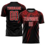 Personalized Soccer Jersey Black Red-White Sublimation Uniform for Kids 6 Personalized Black Red-White Sublimation Soccer