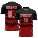 Custom Black Red White Soccer Jersey - Personalized Sublimation Uniform Personalized Black Red-White Sublimation Soccer Uniform