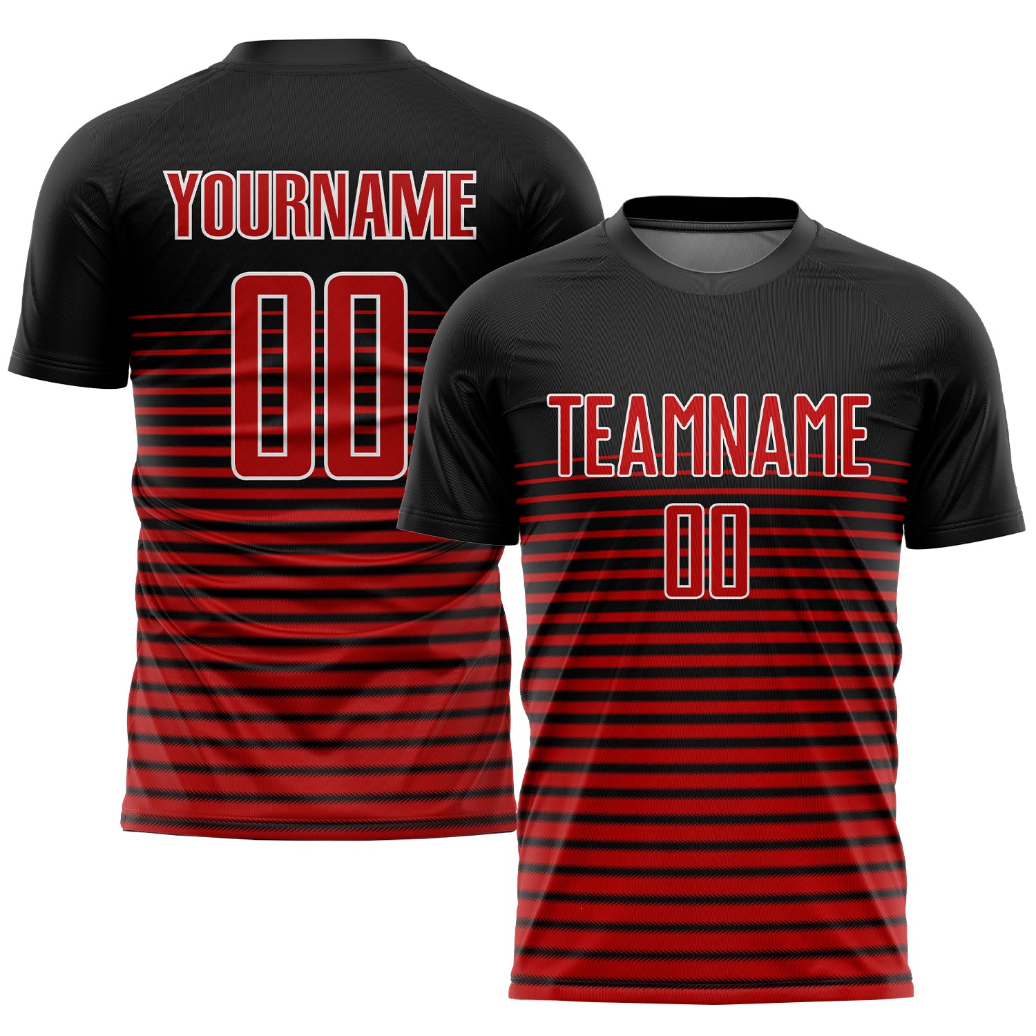 Custom Black Red White Soccer Jersey - Personalized Sublimation Uniform Personalized Black Red-White Sublimation Soccer Uniform