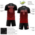 Custom Name Number Soccer Jersey Uniform - Personalized Black Red-White Sublimation Team Gear Personalized Black Red-White