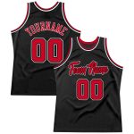Personalized Black Red White Throwback Basketball Jersey for Men - Size 3 Personalized Black Red-White Throwback Basketball