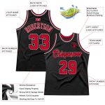 Personalized Black Red White Throwback Basketball Jersey for Men - Size 3 Personalized Black Red-White Throwback Basketball