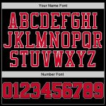 Personalized Black Red White Throwback Basketball Jersey for Men - Size 3 Personalized Black Red-White Throwback Basketball