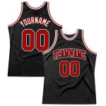 Personalized Basketball Jersey Black Red White Throwback 37 - Custom Athletic Apparel Personalized Black Red-White Throwback