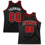 Personalized Throwback Basketball Jersey Black Red White Size 38 Personalized Black Red-White Throwback Basketball Jersey