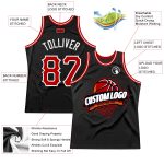 Personalized Basketball Jersey Throwback Black Red White 39 Size Personalized Black Red-White Throwback Basketball Jersey