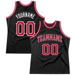 Personalized Throwback Basketball Jersey in Black Red-White, Size 4 Personalized Black Red-White Throwback Basketball Jersey