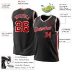 Personalized Throwback Basketball Jersey Black Red White 41 - Custom Team Sports Apparel Personalized Black Red-White Throwback