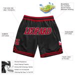 Personalized Red and White Throwback Basketball Shorts for Men - Custom Design Personalized Black Red-White Throwback Basketball