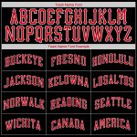 Personalized Black Red-White Baseball Jersey Shirt - Throwback Rib-Knit Style 2 Personalized Black Red-White Throwback Rib-Knit
