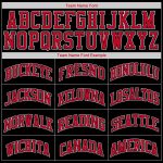 Personalized Baseball Jersey Shirt Black Red White Throwback Rib-Knit for Men and Women Personalized Black Red-White Throwback