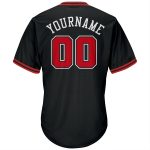 Personalized Black Red White Baseball Jersey Shirt - Throwback Rib-Knit Design Personalized Black Red-White Throwback Rib-Knit