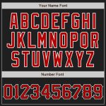 Personalized Softball Jersey Unisex Two-Button Black Red-White Design Personalized Black Red-White Two-Button Unisex Softball