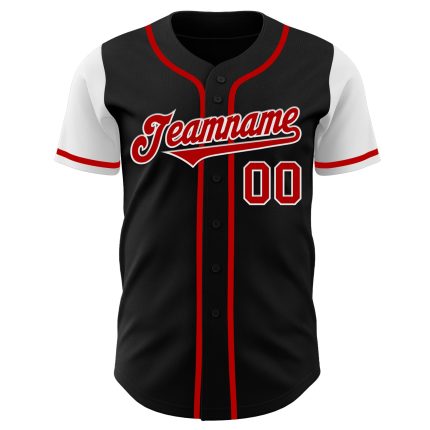 Personalized Black and Red White Two Tone Baseball Jersey for Men and Women Personalized Black Red-White Two Tone Baseball