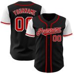 Personalized Black and Red White Two Tone Baseball Jersey for Men and Women Personalized Black Red-White Two Tone Baseball