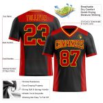 Custom Name & Number Personalized Black Red Yellow Mesh Authentic Football Jersey Personalized Black Red-Yellow Mesh Authentic