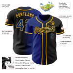 Personalized Black Gold Gradient Baseball Jersey for Fashion Enthusiasts Personalized Black Royal-Gold Gradient Fashion Baseball