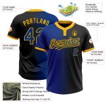 Custom Black Royal Gold Gradient Unisex Softball Jersey - Fashionable Two-Button Design Personalized Black Royal-Gold Gradient