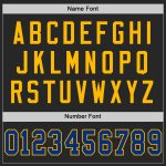 Personalized Royal-Gold Authentic Throwback Football Jersey Custom Name Number Black Mesh Team Personalized Black Royal-Gold