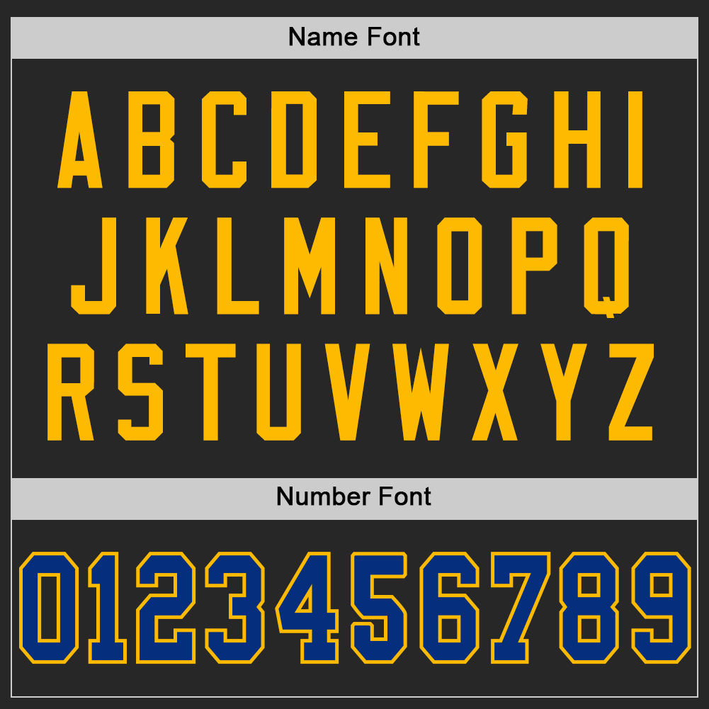 Personalized Black Royal-Gold Mesh Throwback Football Jersey Personalized Black Royal Gold Mesh Throwback Jersey for Football Fans Personalized Black Royal-Gold Mesh Throwback Football - Image 4