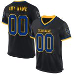 Personalized Black Royal Gold Mesh Throwback Jersey for Football Fans Personalized Black Royal-Gold Mesh Throwback Football