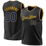 Personalized Black Royal Gold Basketball Jersey - Custom Throwback Design Personalized Black Royal-Gold Throwback Basketball