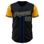 Personalized Black and Gold Two Tone Baseball Jersey for Men and Women Personalized Black Royal-Gold Two Tone Baseball Jersey