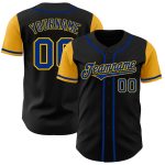 Personalized Black and Gold Two Tone Baseball Jersey for Men and Women Personalized Black Royal-Gold Two Tone Baseball Jersey