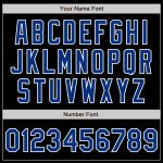 Personalized Black Gray Split Fashion Baseball Jersey for Men and Women Personalized Black Royal-Gray Split Fashion Baseball