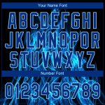 Black 3D Flame Softball Jersey - Personalized Unisex Two-Button in Royal-Light Blue Personalized Black Royal-Light Blue 3D