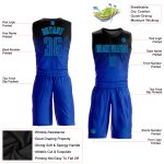 Custom Name and Number Basketball Jersey - Personalized Black and Light Blue Round Neck Sublimation Team Suit Personalized