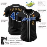 Personalized Black and Gold Baseball Jersey - Customizable Royal-Old Design Personalized Black Royal-Old Gold Baseball Jersey