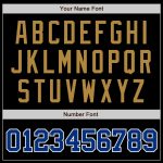 Personalized Black and Gold Baseball Jersey - Customizable Royal-Old Design Personalized Black Royal-Old Gold Baseball Jersey